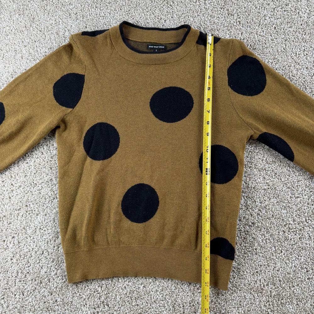 Who What Wear Womens Small Brown Polka Dot Cotton Sweater Skirt Knit Set - Picture 6 of 16